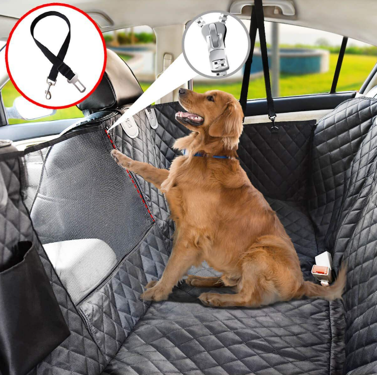 Bilskydd hund - quiltad sätesyta med nätfönster