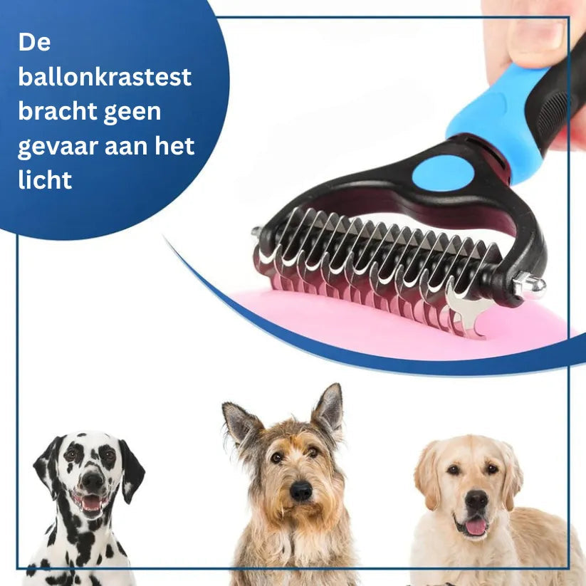 Hundborste med dubbla tandrader och separat kam