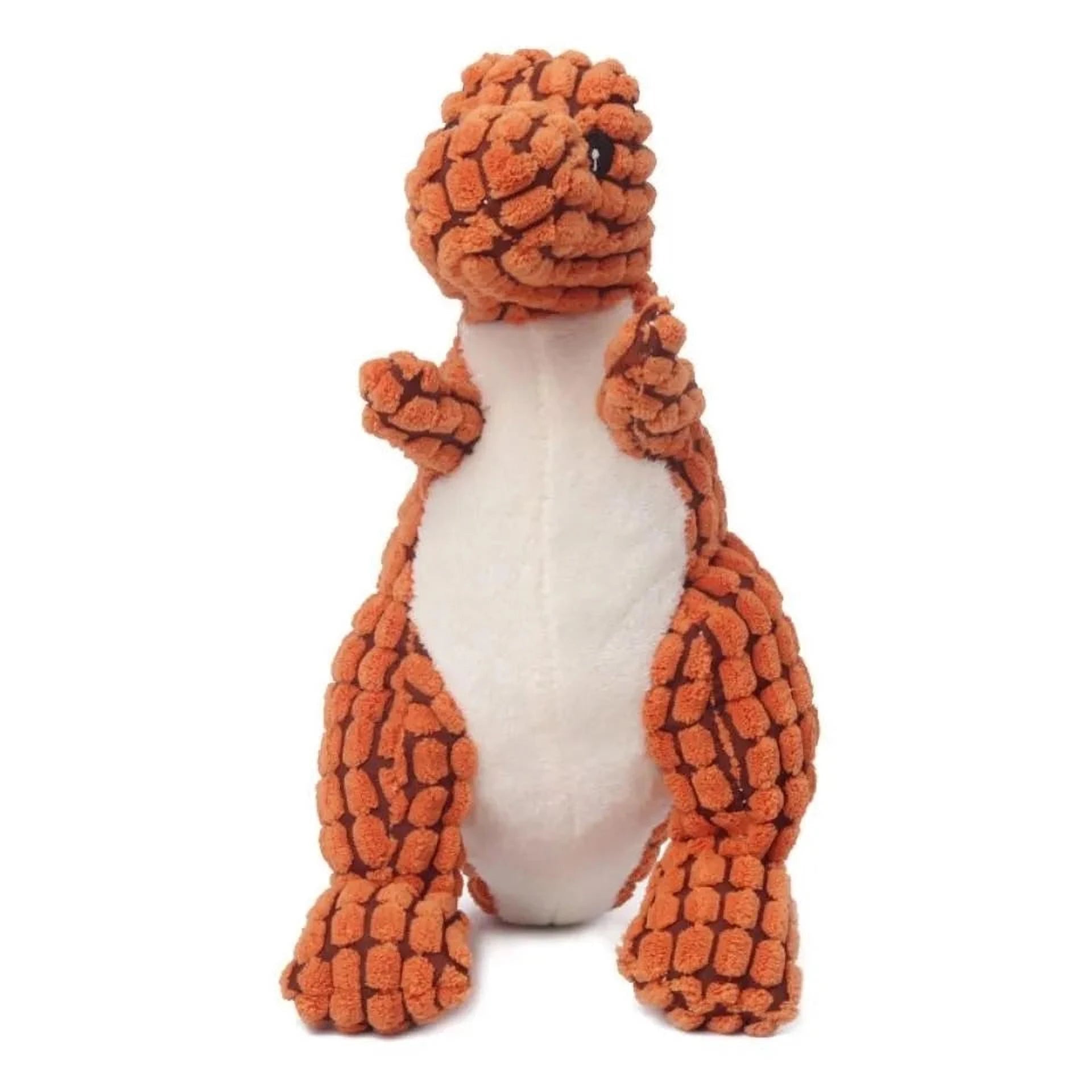 Hundleksak som dinosaurie med ben och taggar på ryggen - Orange