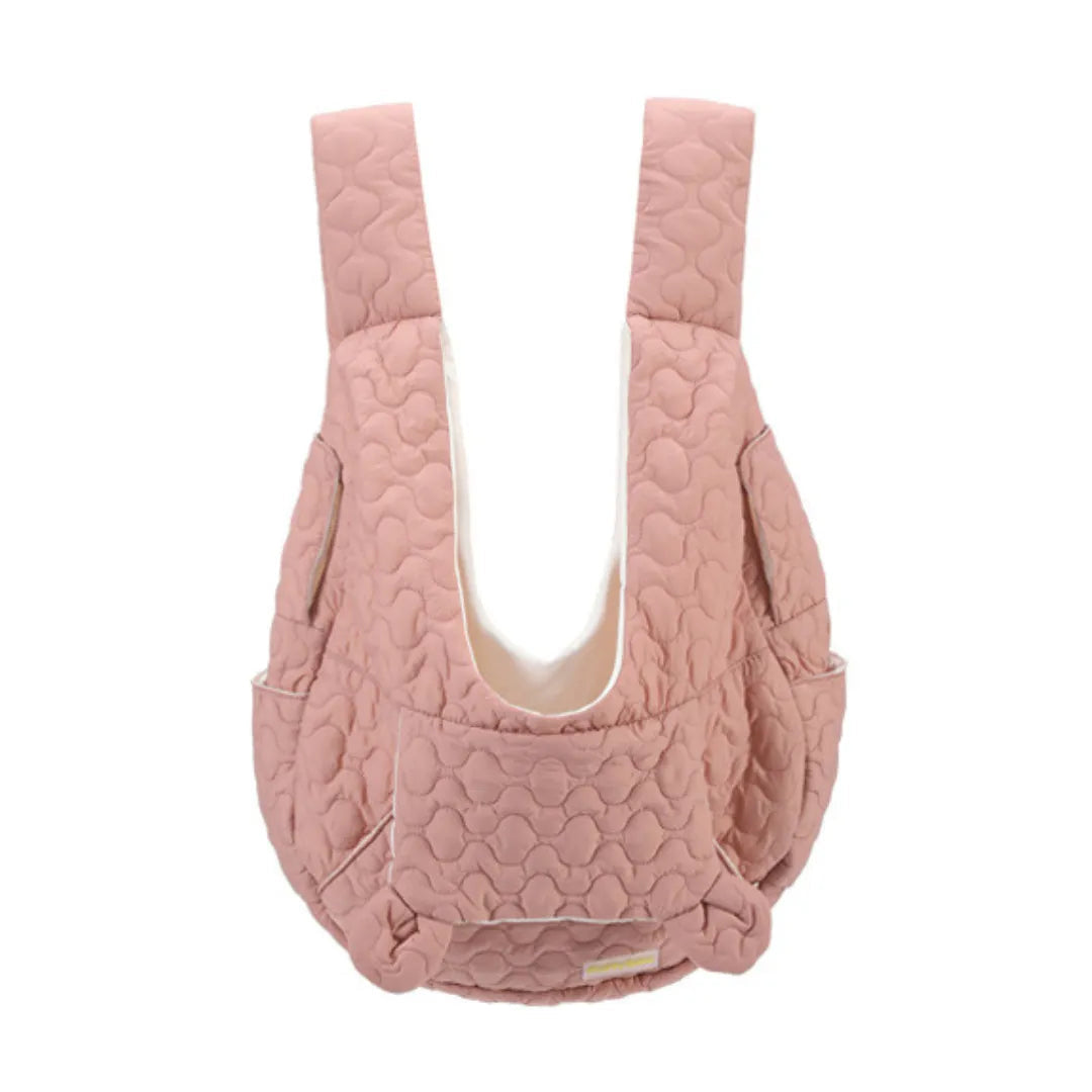 Hundväska att bära framtill med quiltad bröstpanel - Rosa