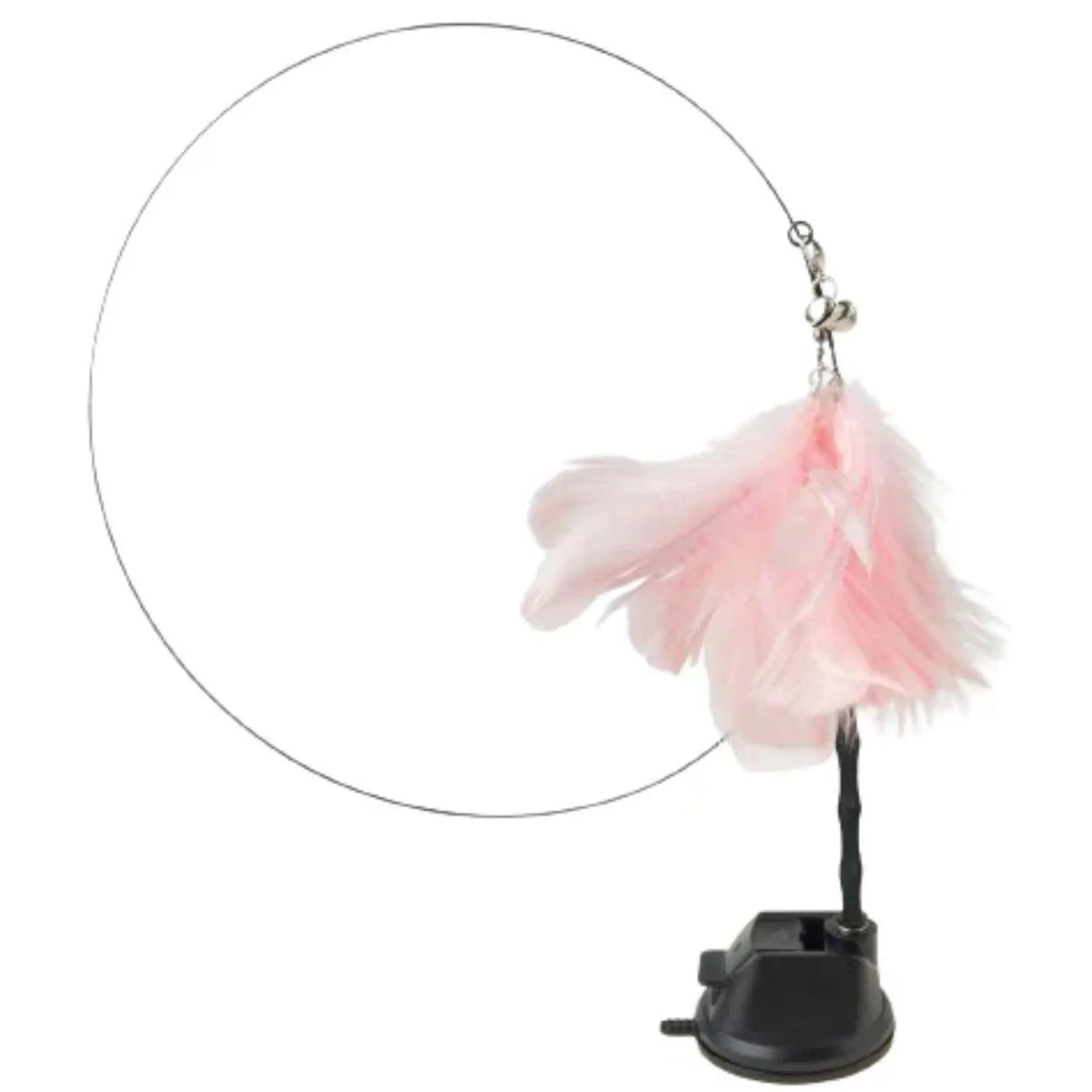 Kattleksaker - fjädervippa på böjlig stav med sugkopp - Rosa
