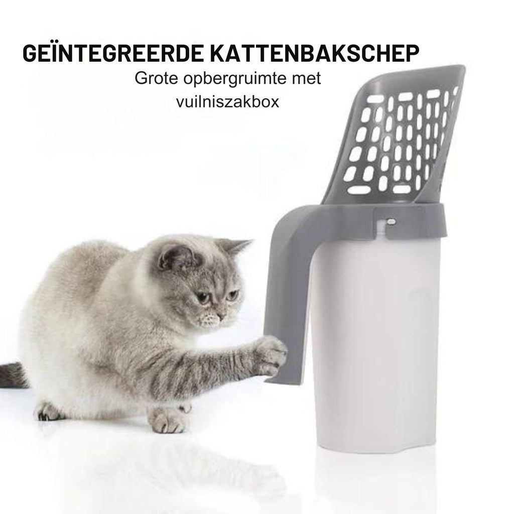 Kattspade med uppsamlingsbehållare och handtag