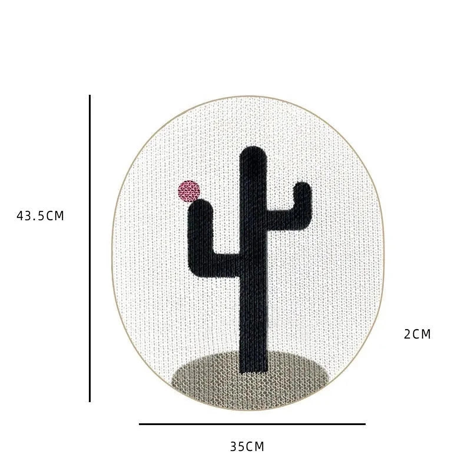 Klösbräda med figurmönster och plan yta för väggen - Vit kaktus