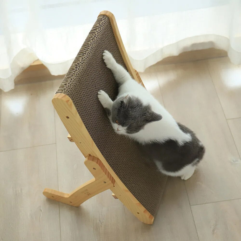 Klösmöbel katt - böjd liggyta med ställbar träram - Bädd