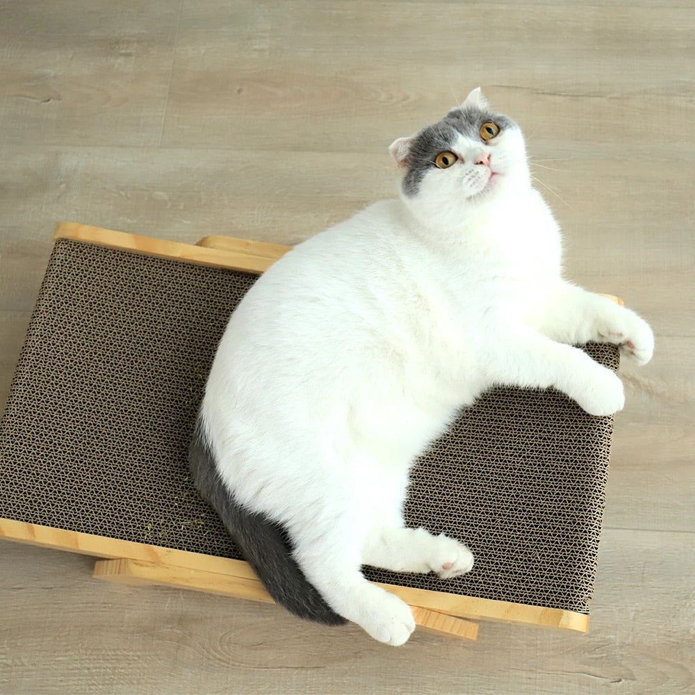 Klösmöbel katt - böjd liggyta med ställbar träram - Bädd